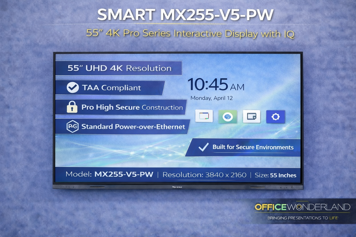 SMART MX255-V5-PW – 55” 4K Pro Series Interactive Display with IQ - Buy Online | Authorized Dealer