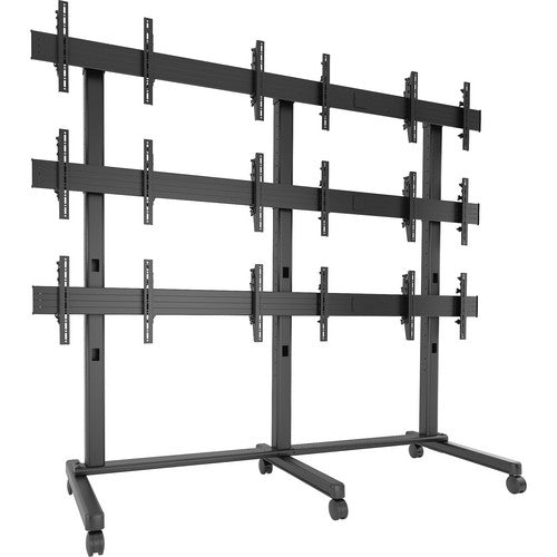 Chief LVM3X3U FUSION 3 x 3 Micro-Adjustable Large Freestanding Video Wall Cart for 42 to 46" Screens (Black)