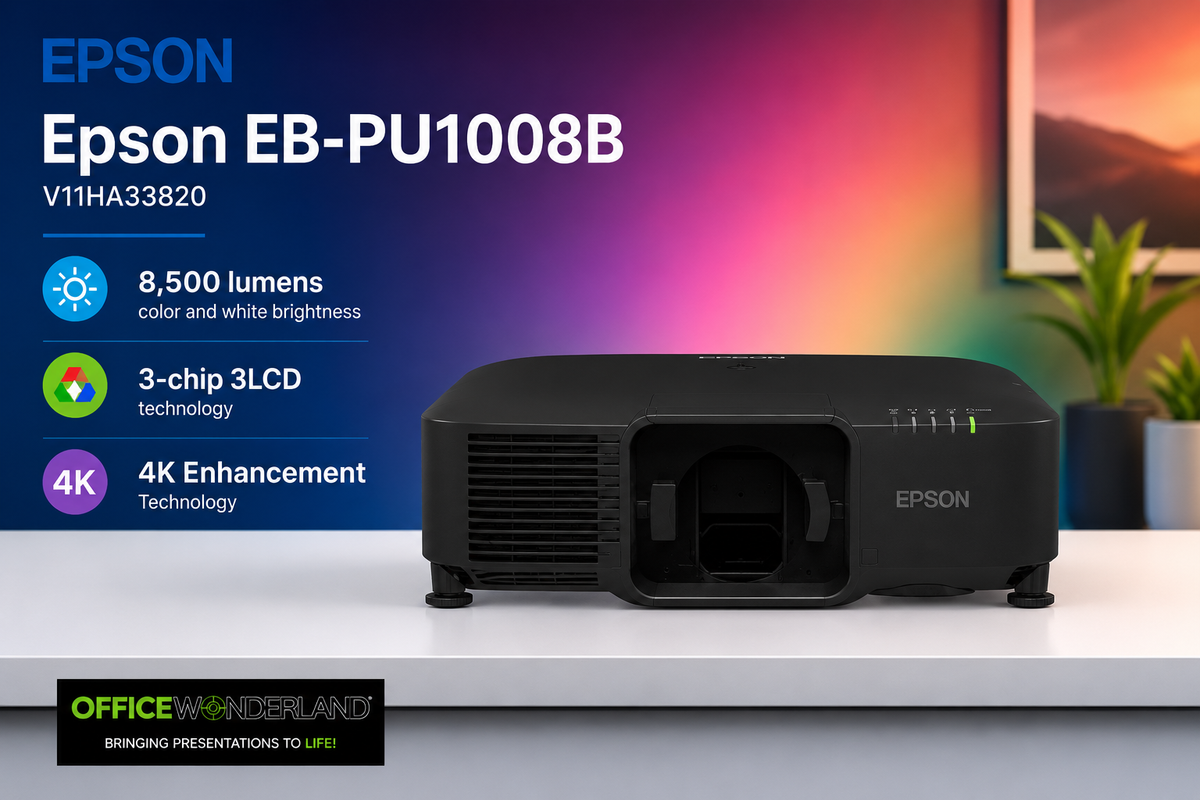 Epson EB-PU1008B V11HA33820 LCD WUXGA Laser Projector 8500 Lumens 4K (Black)  Lens Not Included
