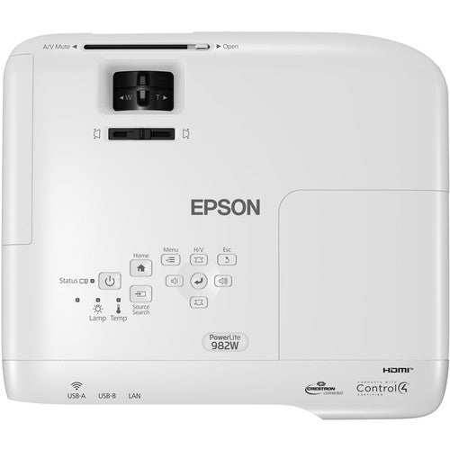 Epson PowerLite 982W WXGA 3LCD Projector top