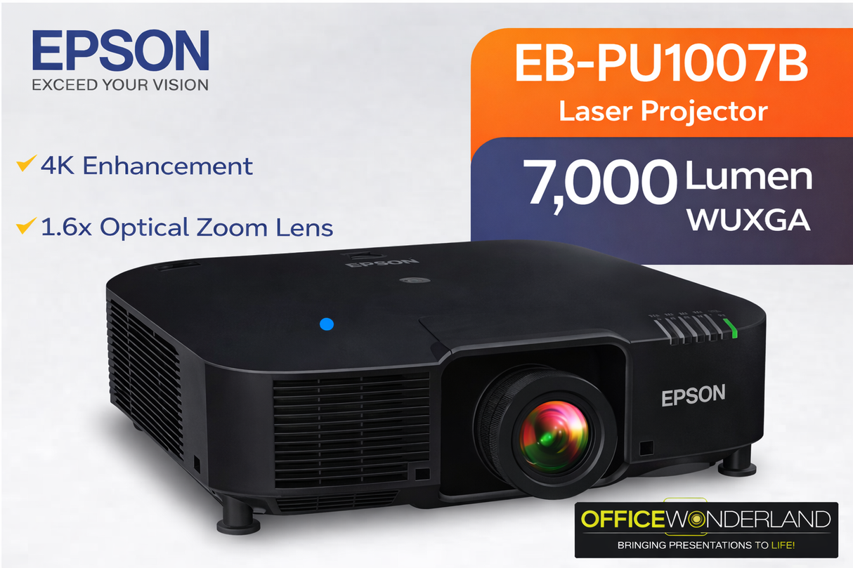 Epson EB-PU1007B V11HA34820 LCD WUXGA Laser Projector 7000 Lumens 4K (Black)