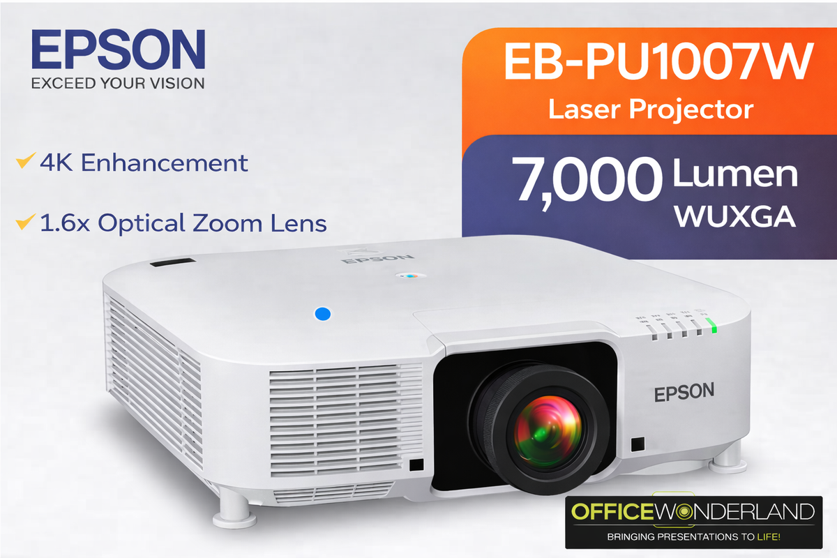 Epson EB-PU1007W V11HA34920 LCD WUXGA Laser Projector 7000 Lumens 4K (White)