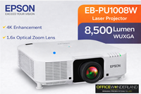 Epson  EB-PU1008W V11HA33920 LCD WUXGA Laser Projector 8500 Lumens 4K (White)