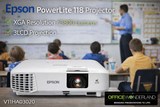 Epson PowerLite 118 3LCD XGA Classroom Projector with Dual HDMI V11HA03020