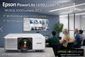 Epson PowerLite L690U Laser Projector with a classroom setting in the background