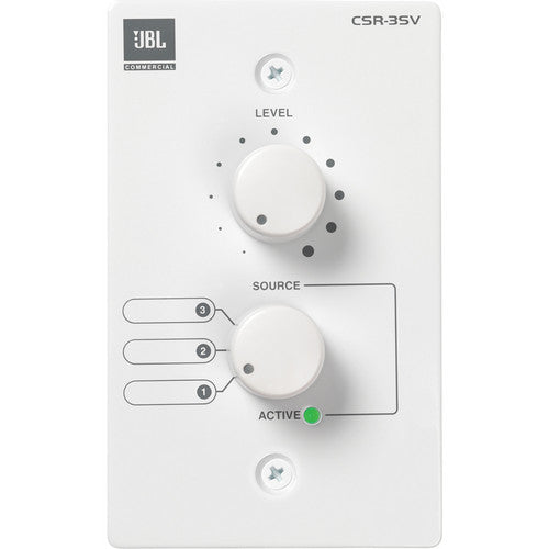 JBL CSR-3SVWHTV Wall-Mounted Remote Control for CSM Mixers White