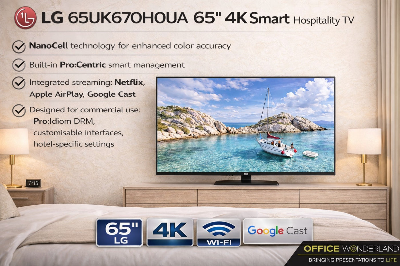 LG 65UK670H0UA 65" 4K Ultra HD Hospitality TV | Authorized Dealer