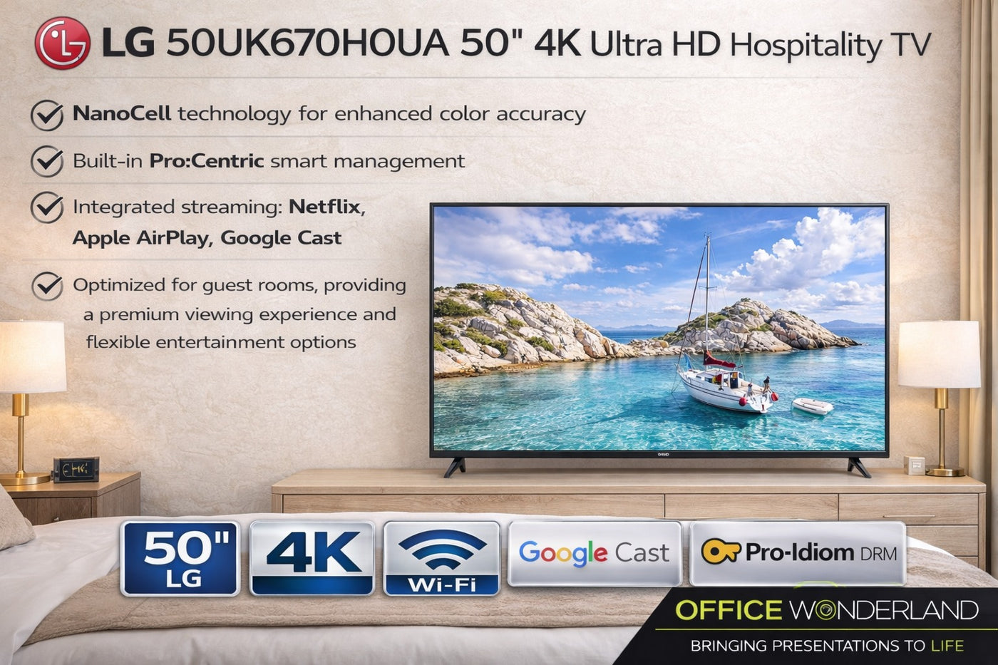 LG 50UK670H0UA 50" 4K Ultra HD Hospitality TV | Authorized Dealer