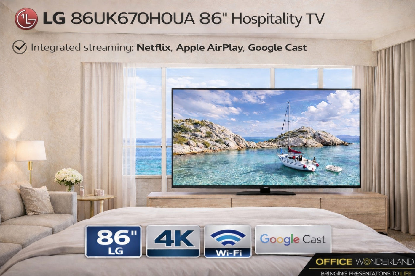 LG 86UK670H0UA 86" 4K Ultra HD Hospitality TV | Authorized Dealer