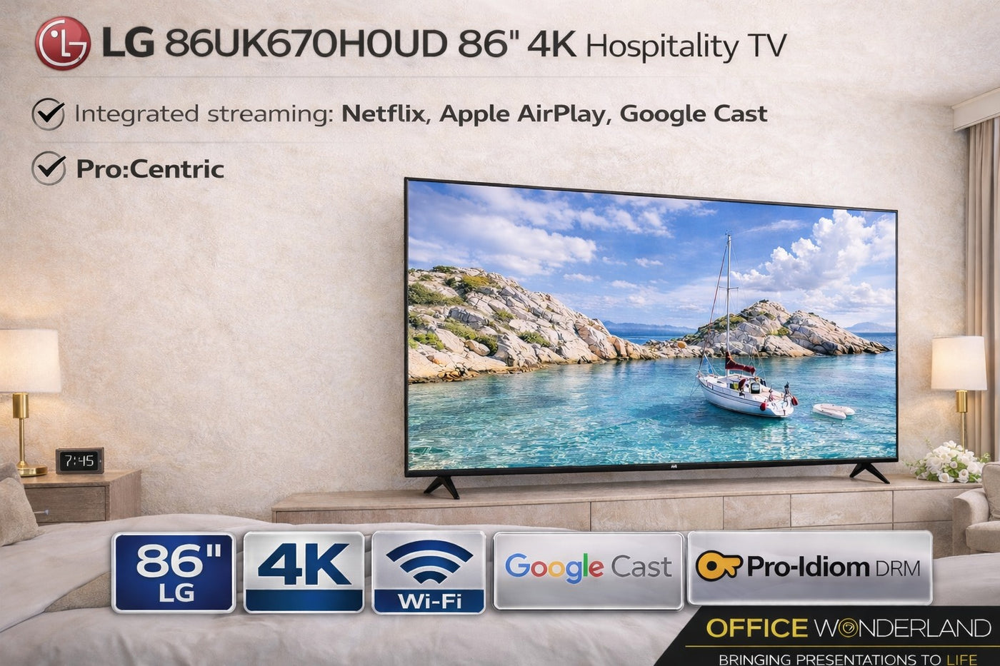 LG 86UK670H0UD 86"4K Ultra HD Pro:Centric® SMART NanoCell Hospitality TV