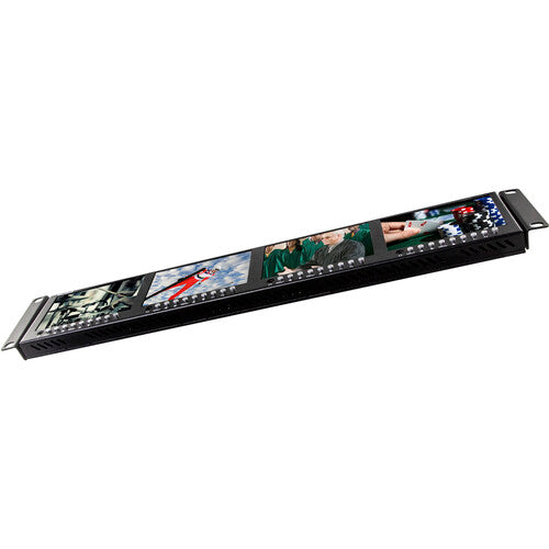Marshall Electronics Quad 4.5" Rack-Mountable Monitor Unit with 3G-SDI, HDMI & Composite (2 RU)