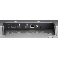 Port view of Sharp PN-MK552 55-inch commercial display showing HDMI, DisplayPort, USB, and control interface connections