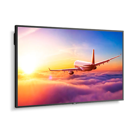 NEC P495 Series 49 Class 4K UHD Commercial IPS LED Display with integrated SoC Media Player angled