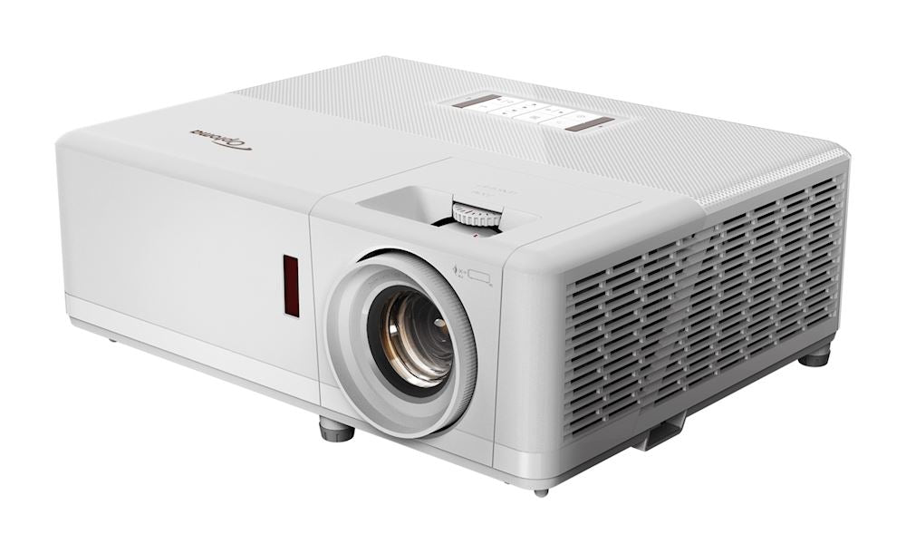 Optoma UHZ50 DLP 4K UHD Home Theater Laser Projector angled