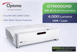 Optoma GT4000UHD UHD 4K Ultra Short-Throw Laser DLP Projector