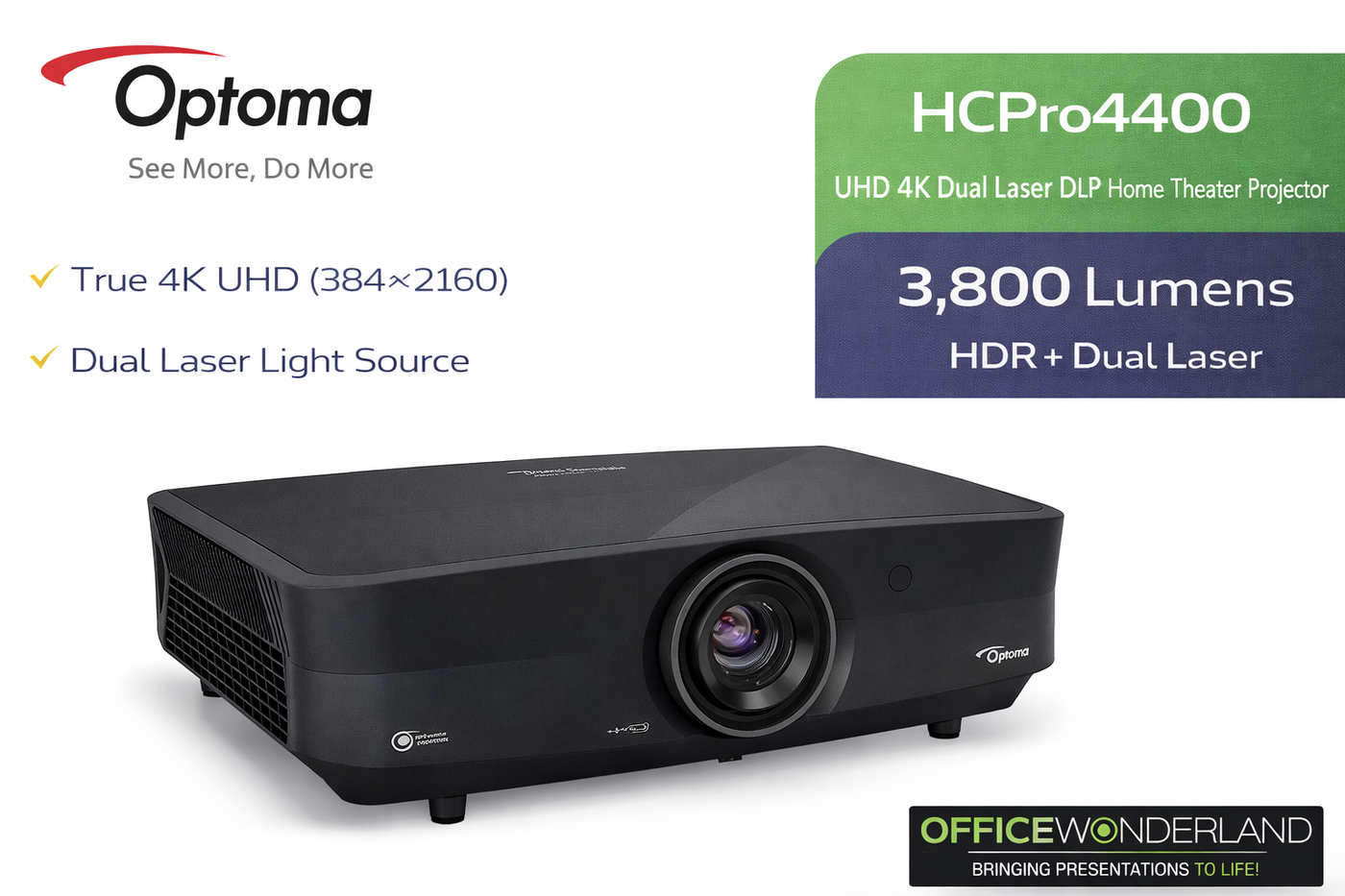 Optoma HCPro4400 UHD 4K Dual Laser DLP Home Theater Projector