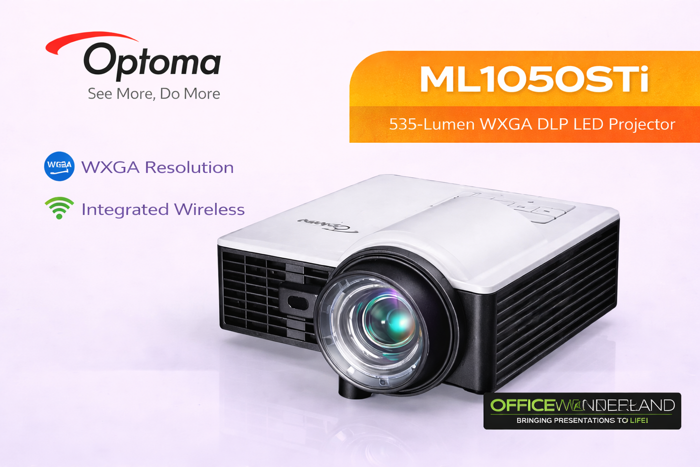 Optoma ML1050STi 535-Lumen WXGA DLP LED Projector