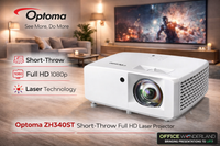 Optoma ZH340ST Short Throw Laser Projector 3600 Lumens 1080p | Authorized Dealer