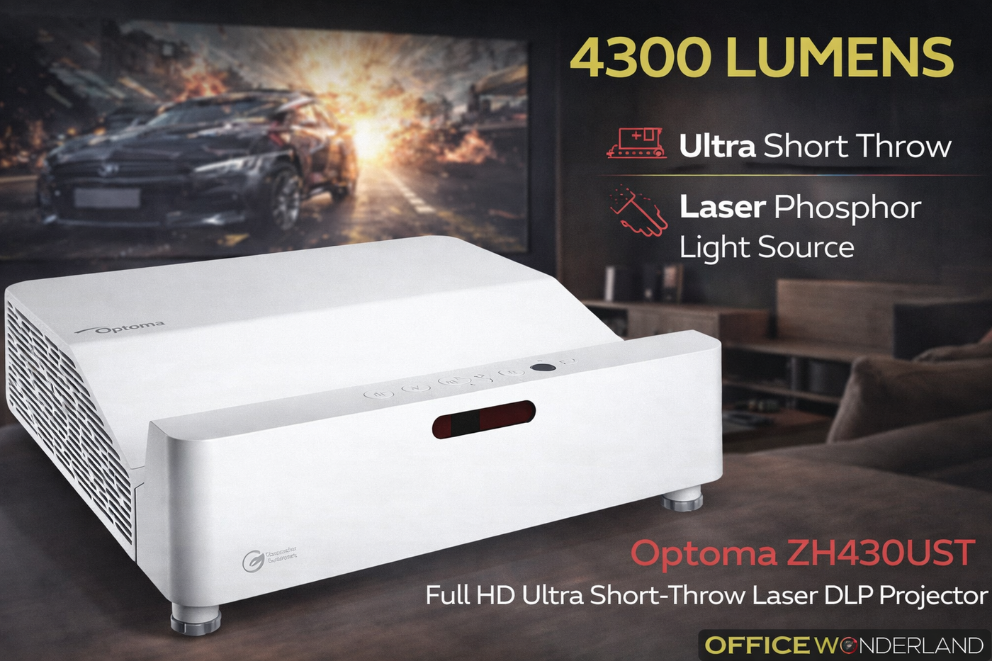 Optoma ZH430UST Full HD Ultra Short-Throw Laser DLP Projector