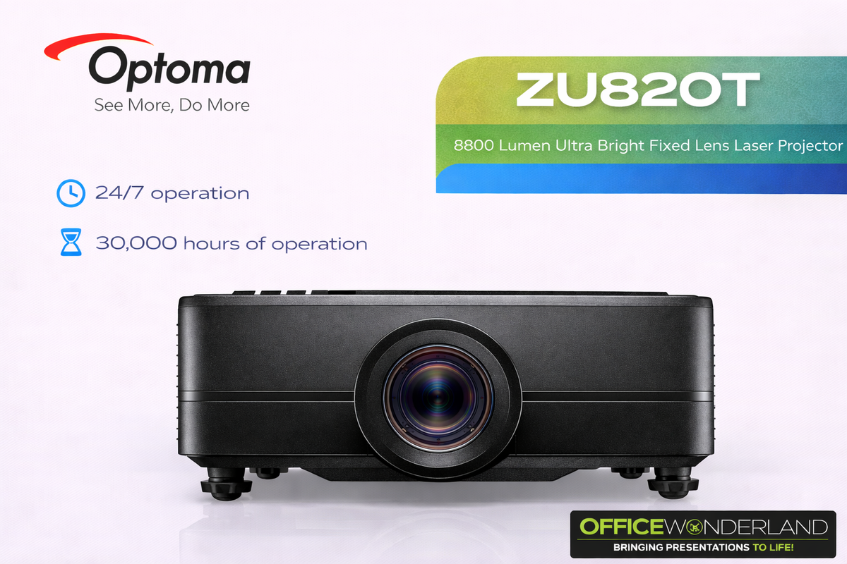 Optoma ZU820T 8800 Lumen Ultra Bright Fixed Lens Laser Projector
