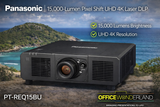 Panasonic PT-REQ15BU 15,000-Lumen Pixel Shift UHD 4K Laser DLP Projector (Black)