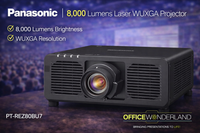 Panasonic PT-REZ80BU7 8,000 Lumens, Laser, WUXGA Resolution (1,920 x 1,200), DLP Projector, Filter-Free, Black