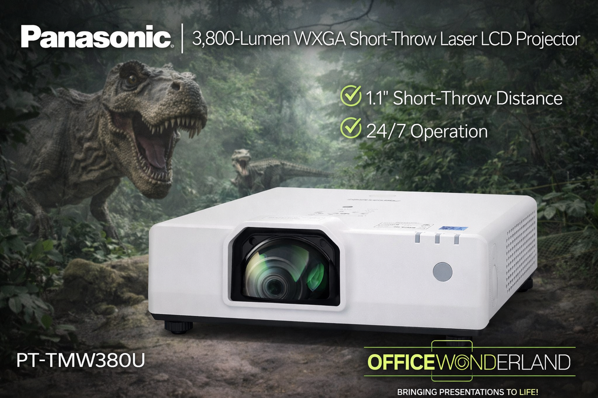 Panasonic PT-TMW380U 3,800-Lumen WXGA Short-Throw Laser LCD Projector