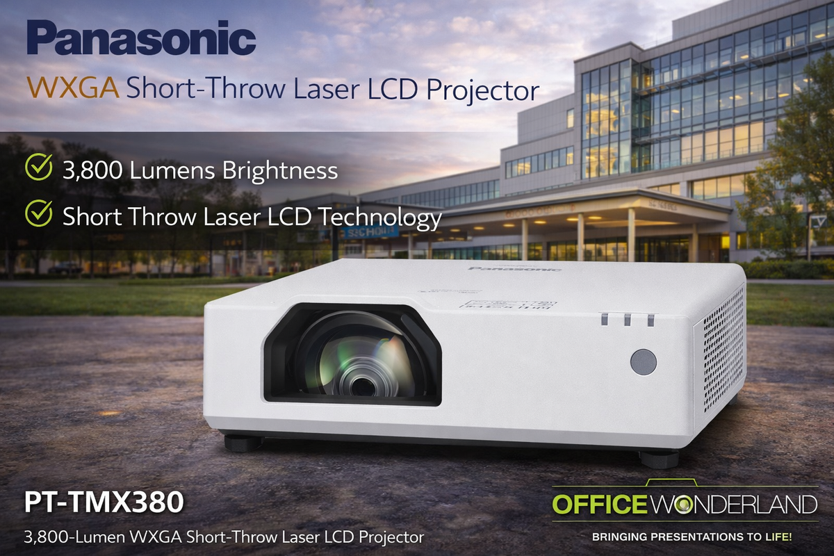 Panasonic PT-TMX380 3,800-Lumen WXGA Short-Throw Laser LCD Projector