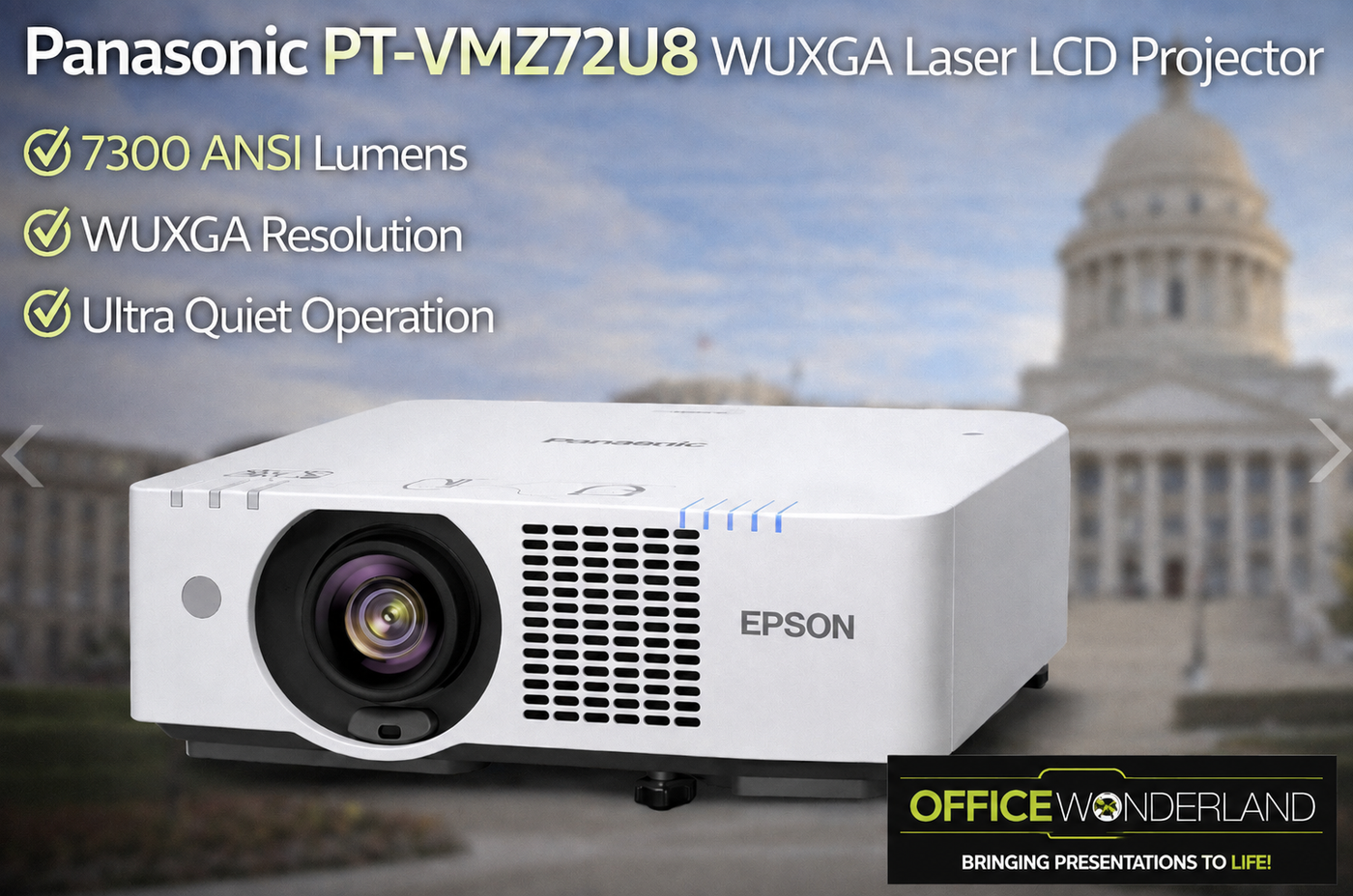 Panasonic PT-VMZ72U8 WUXGA Laser LCD Projector