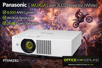 Panasonic PTVMZ82U7 WUXGA Laser 3LCD Projector (White)