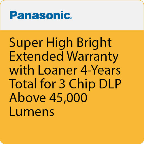 Panasonic PT-SVCSUPHBR-Y4L Super High Bright Extended Warranty with Loaner 4-Years Total for 3 Chip DLP Above 45,000 Lumens