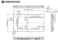 Panasonic TH-55LFV9U 55 inch Class 4K Video Wall Display front bezel dimension