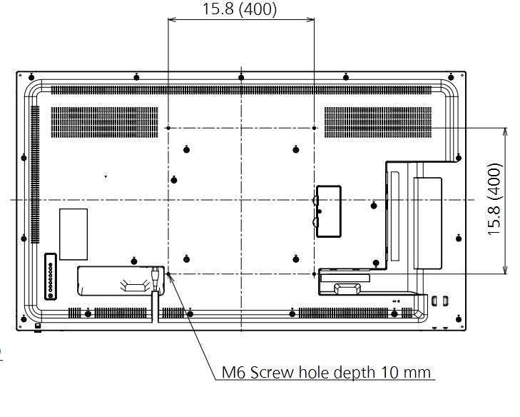 Panasonic TH-55SF2U 55 inch Class Standard Professional Display rear dimensions