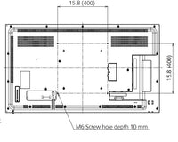 Panasonic TH-55SF2U 55 inch Class Standard Professional Display rear dimensions
