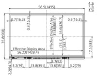 Panasonic TH-65BQ1W 65 inch Class 4K UHD Touch Screen LCD Display front bezel dimension