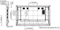 Panasonic TH-65BQ1W 65 inch Class 4K UHD Touch Screen LCD Display rear dimension