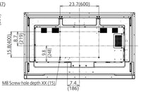 Panasonic TH-75BQ1W 75 inch Class 4K UHD Touch Screen LCD Display rear dimensions