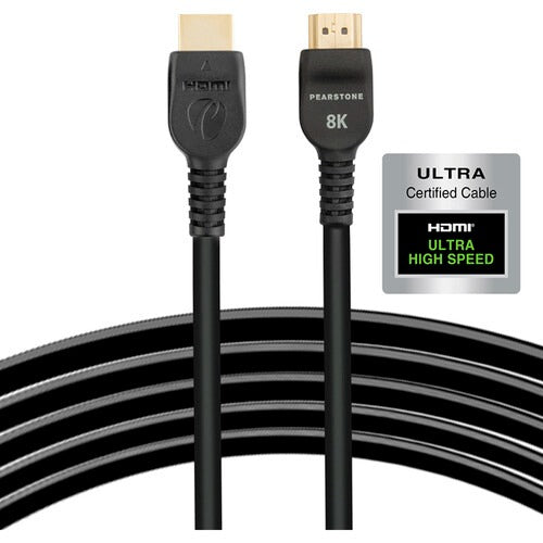 Pearstone HDA-810 8K Ultra-High Speed HDMI Cable (Black, 10')
