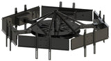 Peerless-AV DST942-6 Multi-Display Chandelier Ceiling Mount with Six Telescoping Arms for 37in to 42in Displays