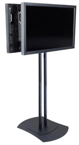 Peerless-AV FPZ-600 Flat-Panel Floor Stand shown with 2 installed back-to-back displays sold separately in landscape orientation