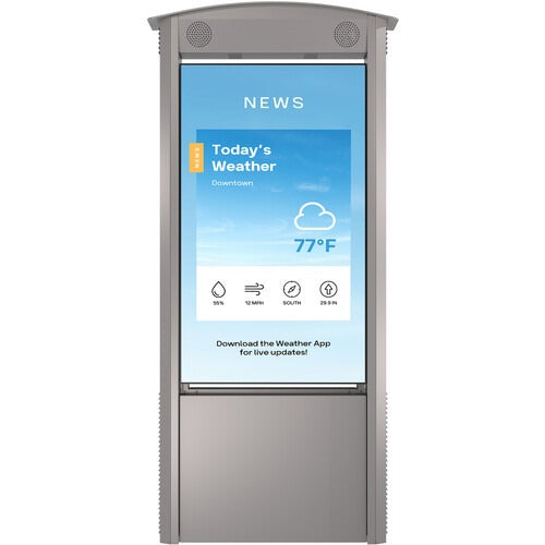 Peerless-AV KOP55XHB2-SA Dual-Sided Smart City Kiosk with 55 Displays and Speakers (Silver)