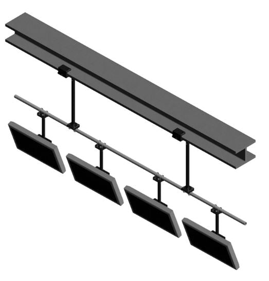 Peerless-AV MDJ700 Multi-Display Ceiling Mount System 120in In-line Pole