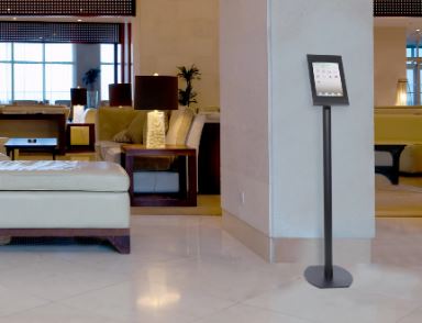 Peerless-AV PTS510I Floor Stand Kiosk for iPad Tablets shown in use