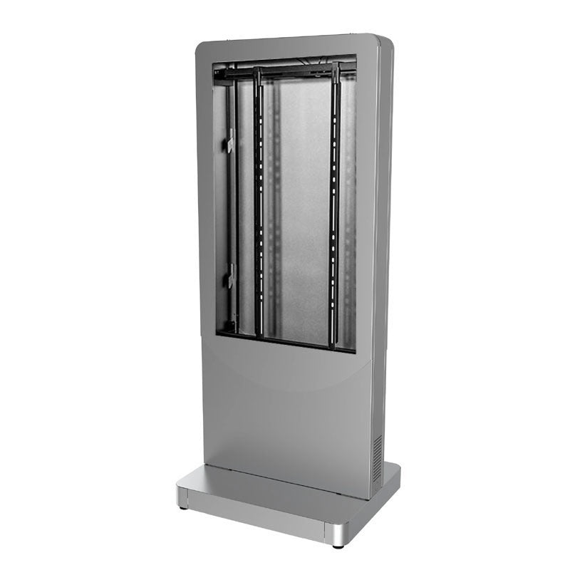 Peerless-AV KIPC2555-S-WHL 55" Curve Totem/Portrait Back-To-Back Kiosk w/ Wheeled Base-Silver