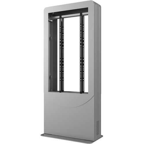 Peerless-AV KIPC2565B-S Floorstanding Back-to-Back Portrait Kiosk for Two 65" Displays up to 1.81" Deep (Silver)