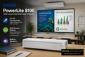 Epson PowerLite 810E 5000-Lumen Pixel-Shift 4K Extreme Short-Throw Laser Projector Bundle with Mobile Cart (White)