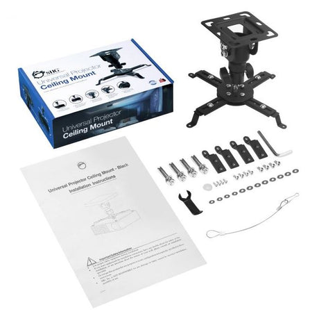 SIIG CE-MT2812-S1 Universal Projector Ceiling Mount - Black whats in the box