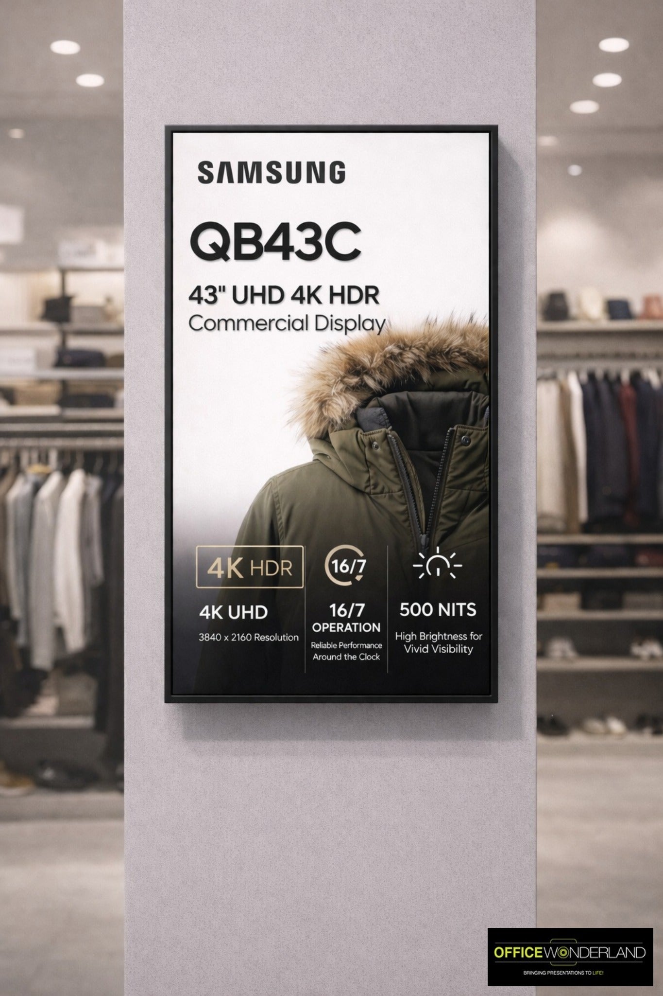 Samsung QB43C 43" QBC Series UHD 4K HDR Commercial Monitor - Buy Online | Authorized Dealer