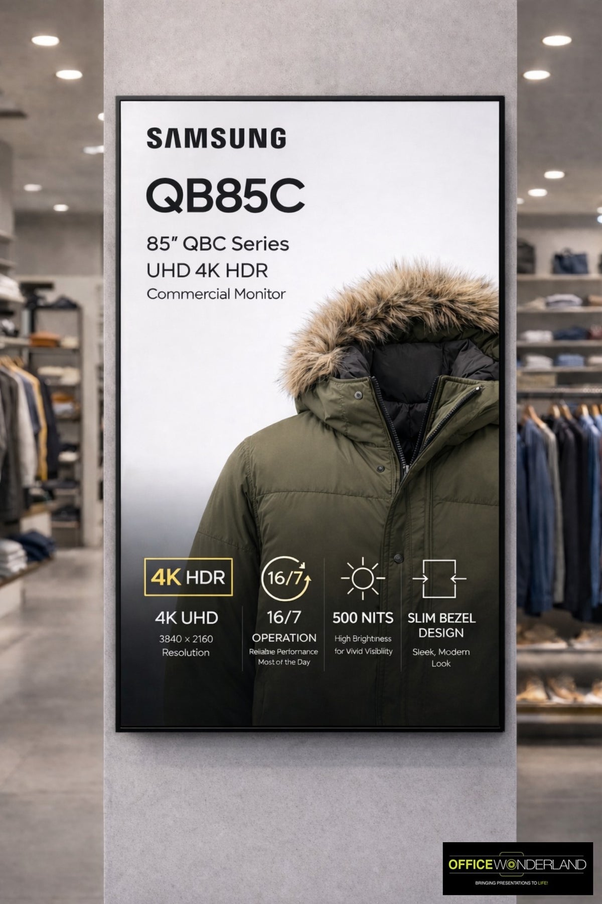Samsung QB85C 85" QBC Series UHD 4K HDR Commercial Monitor - Buy Online | Authorized Dealer