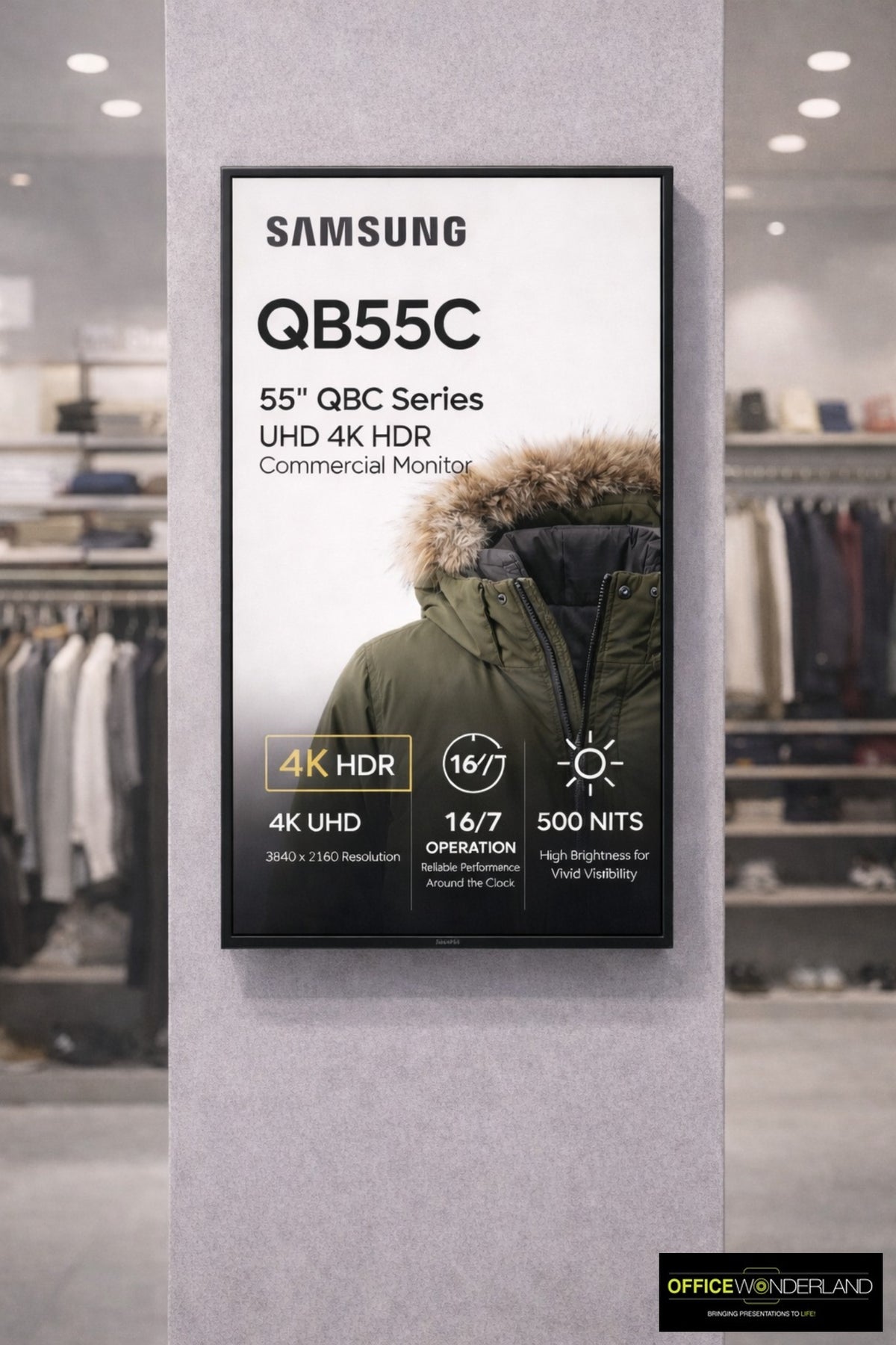 Samsung QB55C 55" QBC Series UHD 4K HDR Commercial Monitor